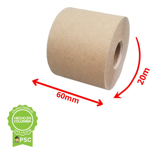 Cinta De Papel Kraft De 60mm X 20m X3 Unidades