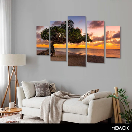 Cuadro Moderno Decorativo Madera Foto Paisaje Arbol Vida Hd