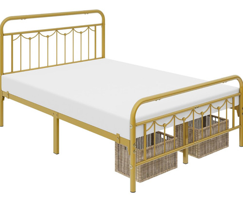 Base De Cama Dorada Queen Yaheetech