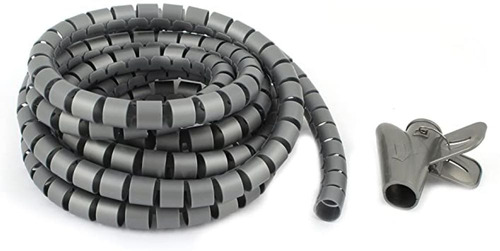 Organizador De Cables Espiral Gris 2 Mts Diametro 15mm