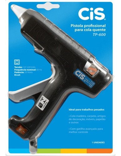 Pistola Profissional Para Cola Quente Tp600 - Cis Cor Preto 220V