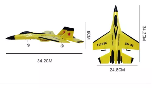 Compra online de FX-620 SU-35 rc avião de controle remoto 2.4g controle  remoto lutador hobby avião planador epp espuma brinquedos rc avião crianças  presente