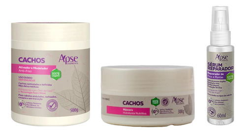 Apse Cachos Ativador E Máscara + Sérum Reparador 60 Ml