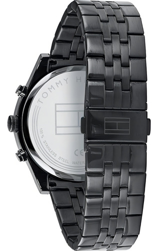 Relógio masculino Tommy Hilfiger 1791738 preto em aço multifuncional