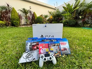 (ps4) Playstation4 Slim Black 500 Gb + 10 Juegos + 2 Mandos