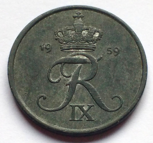 Moneda De Dinamarca, 2 Ore 1959.