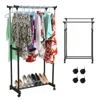 Comprar Arara Roupas Dupla Regulavel Sapateira Aço Inox Cabideiro