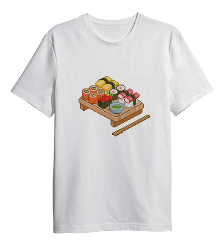 Remera Niño O Adulto Sushi Aesthetic Pixel Art Japon #a49