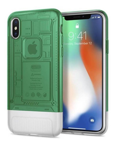 Imagem 2 de 2 de Capa De Celular Spigen iPhone X Classic C1 Sage - 057cs23196