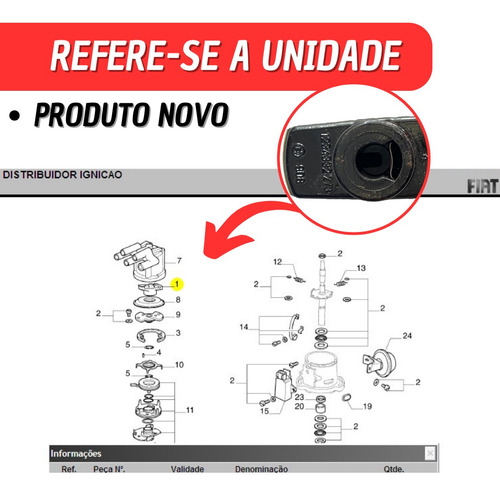 Rotor Do Distribuidor Uno 1.6r Tempra Turbo Stile 90 A 98