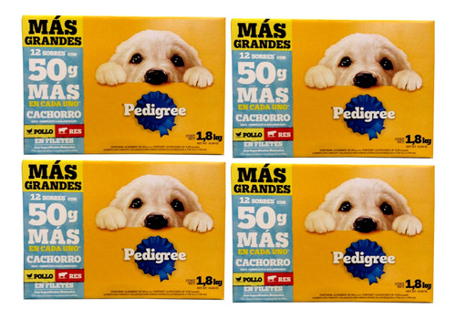 Alimento Para Perro Pedigree Cachorro 12 Pzs (4 Cajas)