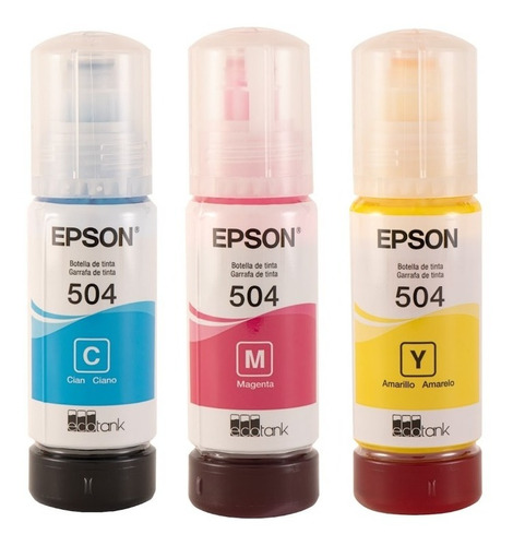 Combo X3 Tinta Epson Colores Originales 504 T504 L4160 L6191