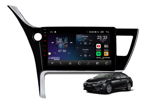 Central Multimídia Aikon Carplay Toyota Corolla 2018 2019