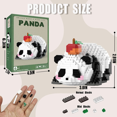 Mjddja Mini Building Blocks- Panda Mentirosa Con Fruta, De Y