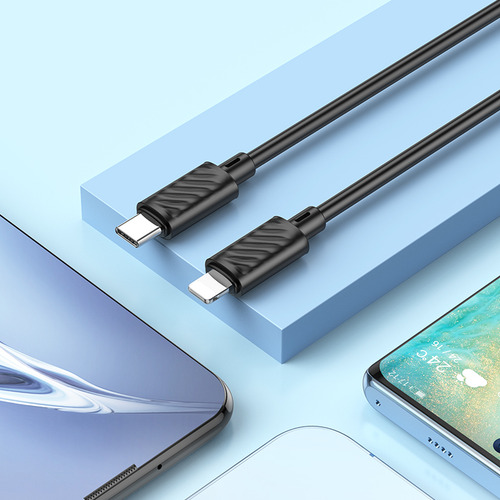 Cable Hoco X88 Usb C Pd A Para iPhone 20w 1m Color Negro