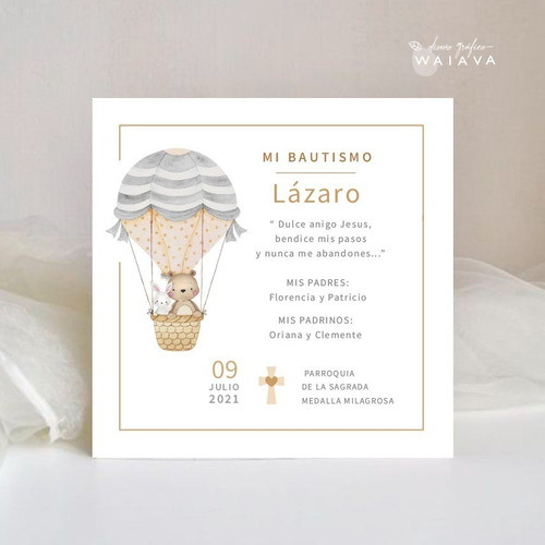 Imagen 3 de 9 de Estampas Tarjetas Bautismo De Nenes X 2u