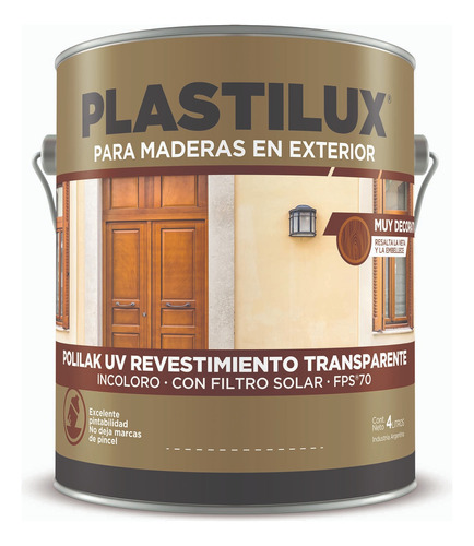 Barniz P/madera Uv Polilak Brillante/satin 4lt Pintumm