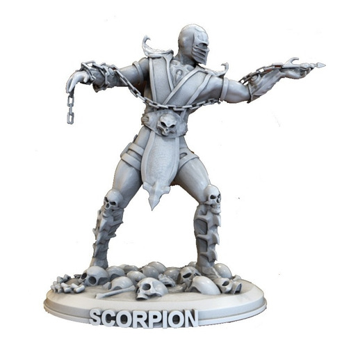 Imagen 1 de 8 de Figura Scorpion Mortal Kombat Para Pintar Impresion 3d 18 Cm