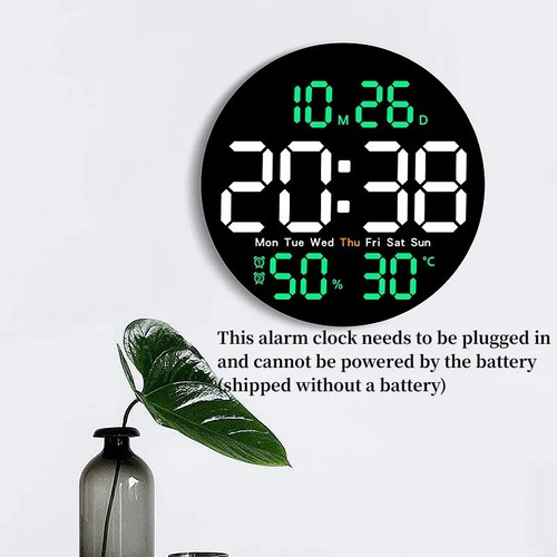 Reloj De Pared Silencioso Led Digital Simple De 10 Pulgadas