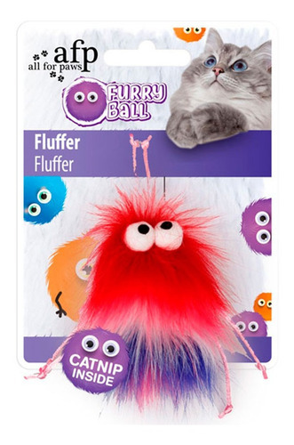 Juguete Para Gatos Afp Furry Ball Fluffer Rojo