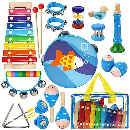 Set De Instrumentos Musicales Niños De Madera, Juguete...