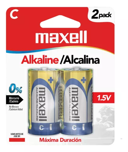 Pila Batería Maxell Alcalina Tipo C Lr14 1,5v Blíster X2