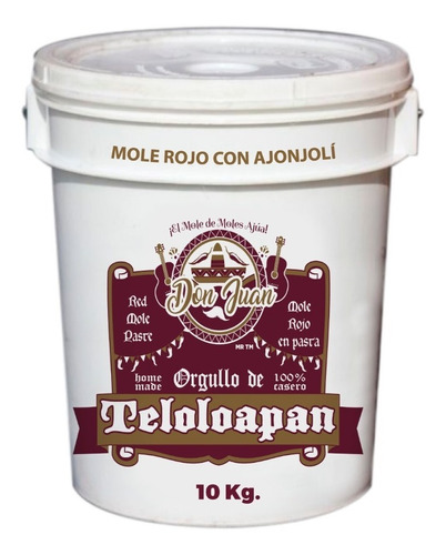 Mole Rojo Teloloapan Con Ajonjolí Cubeta De 10 Kg  