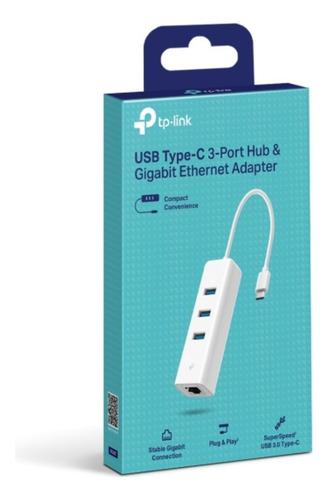 Adaptador Usb C Hub 3 Puertos Usb Ethernet Tp-link Ue330c