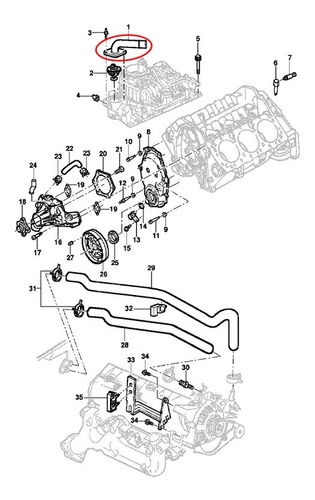 Toma Agua Motor Gmc Jimmy 4.3l V6 1999