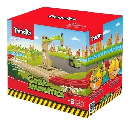 Imagen 4 de 7 de Trencity Grua Magnetica De Madera Con Rampa Educando
