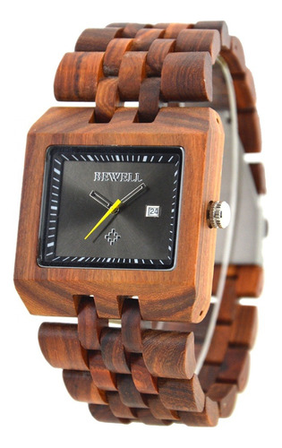 Reloj Quarzo Madera Nogal Para Hombre