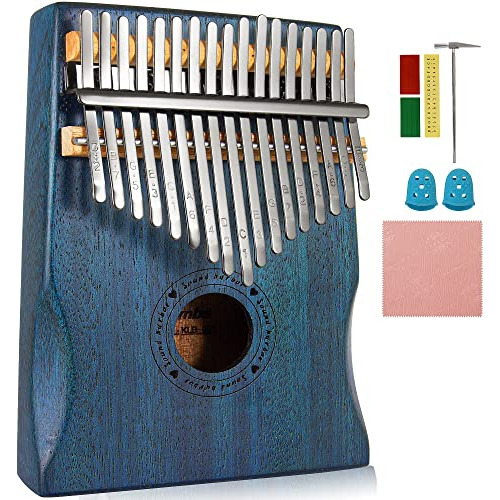 Kalimba Thumb Piano 17 Llaves (color Azul De Mahogany)