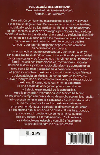 Psicologia Del Mexicano: Descubrimiento De La Etnopsicologia