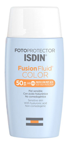 Fotoprotector Isdin Fusion Fluido Spf 50+ Con Color Protector Solar Piel Sensible
