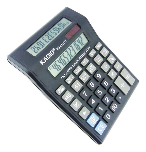 Calculadora Doble Visor, De 12 Digitos, Kadio Modelo Kd-8122