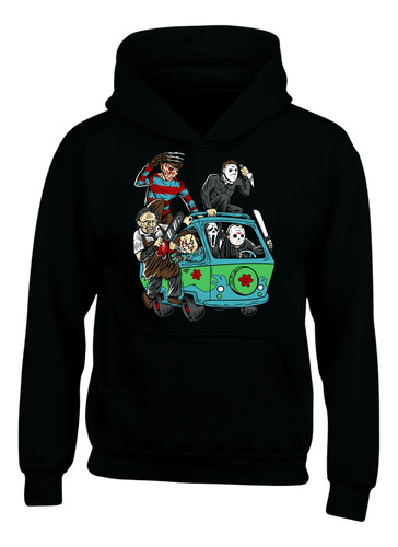 Hoodie Buzo Capota Amigos Terror Maquina Mister Series Black