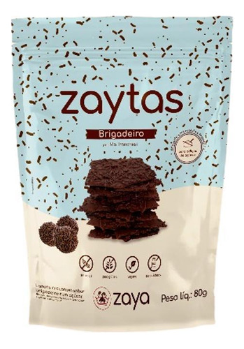 Kit 6x: Biscoito Zaytas Brigadeiro Sem Glúten Zaya 80g