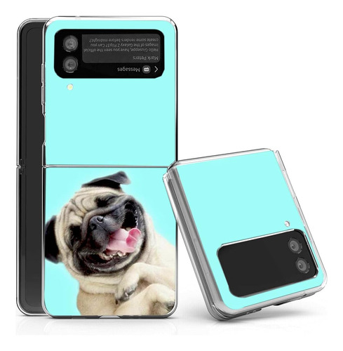 Funda Para Samsung Galaxy Z Flip 3 5g (color Celeste/perro)