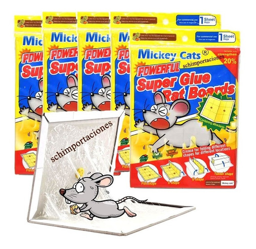 Imagen 1 de 8 de Trampa Para Ratón Adhesiva Mickey Cats - Original - Set 5 U.
