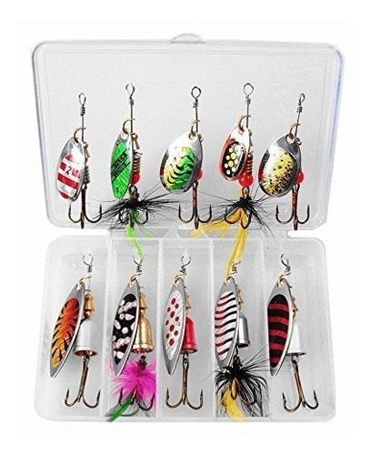 Kingfo Juego 10 Señuelo Pesca Para Lubina Trucha Salmon