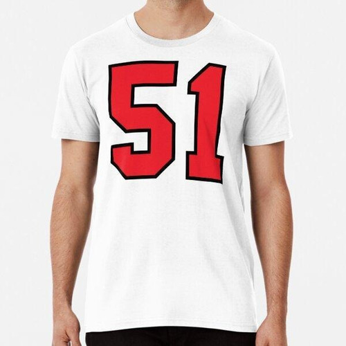 Remera 51 Sports Jersey Fifty-one Red Number Black Algodon P