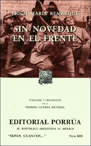 Sin Novedad En El Frente - Erich Maria Remarque, De Erich Maria Remarque. Editorial Porrúa México En Español