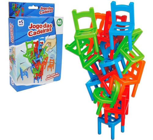Jogo Das Cadeiras Equilibrar Empilhar Brinquedo Presente Top