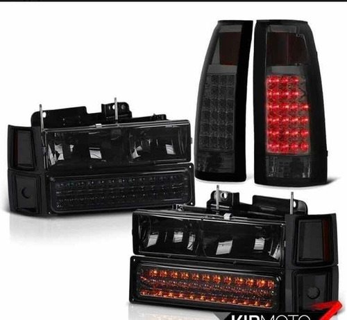 Set Faros Led Oscuras 10 Piezas Chevrolet Suburban 1994-1999