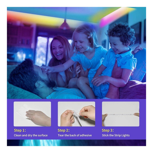 Imagen 9 de 9 de Tira De Luces Led Rgbic Color De Ensueño Bluetooth De 10 M
