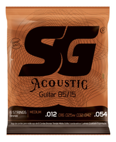 Imagem 1 de 1 de Encordoamento Violão Sg Bronze 85/15 012 Jg Cordas