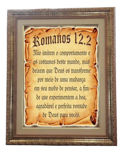 Quadro Da Oração De Romanos 12, 2, Mod. 01 53x43cm. Angelus