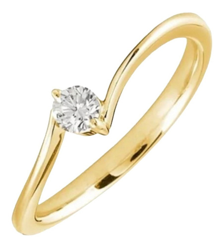 Anillo Oro 18k Compromis O Promesa Moissanita 0.15ct Slim