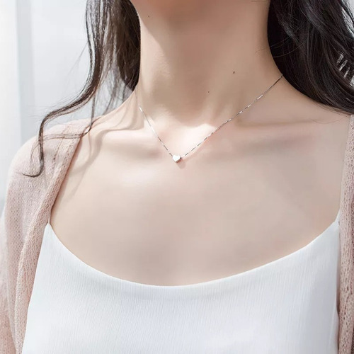 Imagen 4 de 5 de Collar Colgante Corazón Enchapado Plata 925