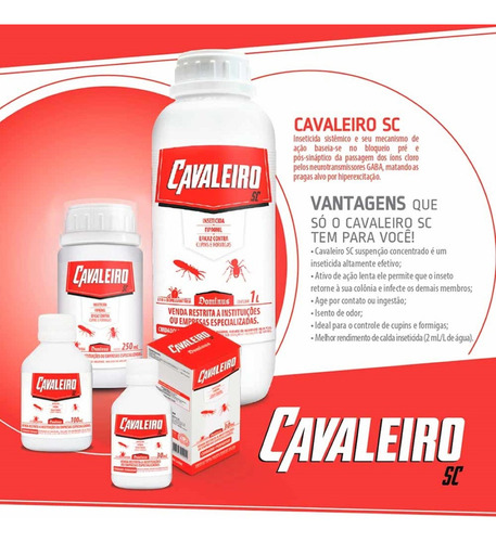 4x Cavaleiro Inseticida 1l Mata Inseto Cupim Formig Fipronil